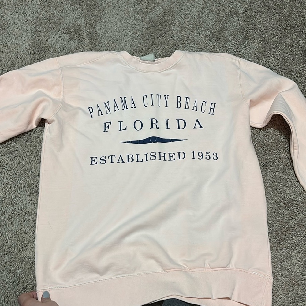 Panama City beach crewneck size M pink and navy blue